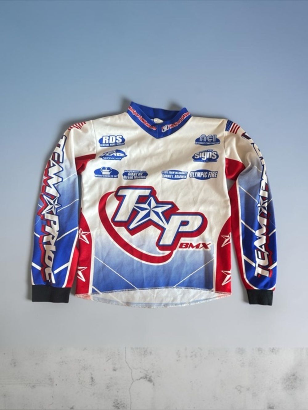 TP BMX Bike Vintage Team Jersey in Red, White & Blue Youth Kids Size Small